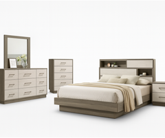 Amiri 8-Piece Queen Bedroom Set – Natural Grey Wood Finish