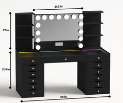 Eva Pro Vanity Set with Shelves
