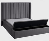 IF-5720 Velvet Storage Bed with Benches – Grey