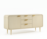 Riverside Storage Cabinet – White Mango Wood with Gold Accents
