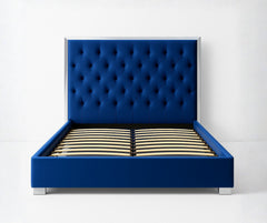 Silver Lining Velvet 508 Bed – King, Blue