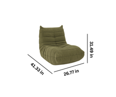 Solana Armless Chair – Sage | High-Resilience Foam & Premium Fabric