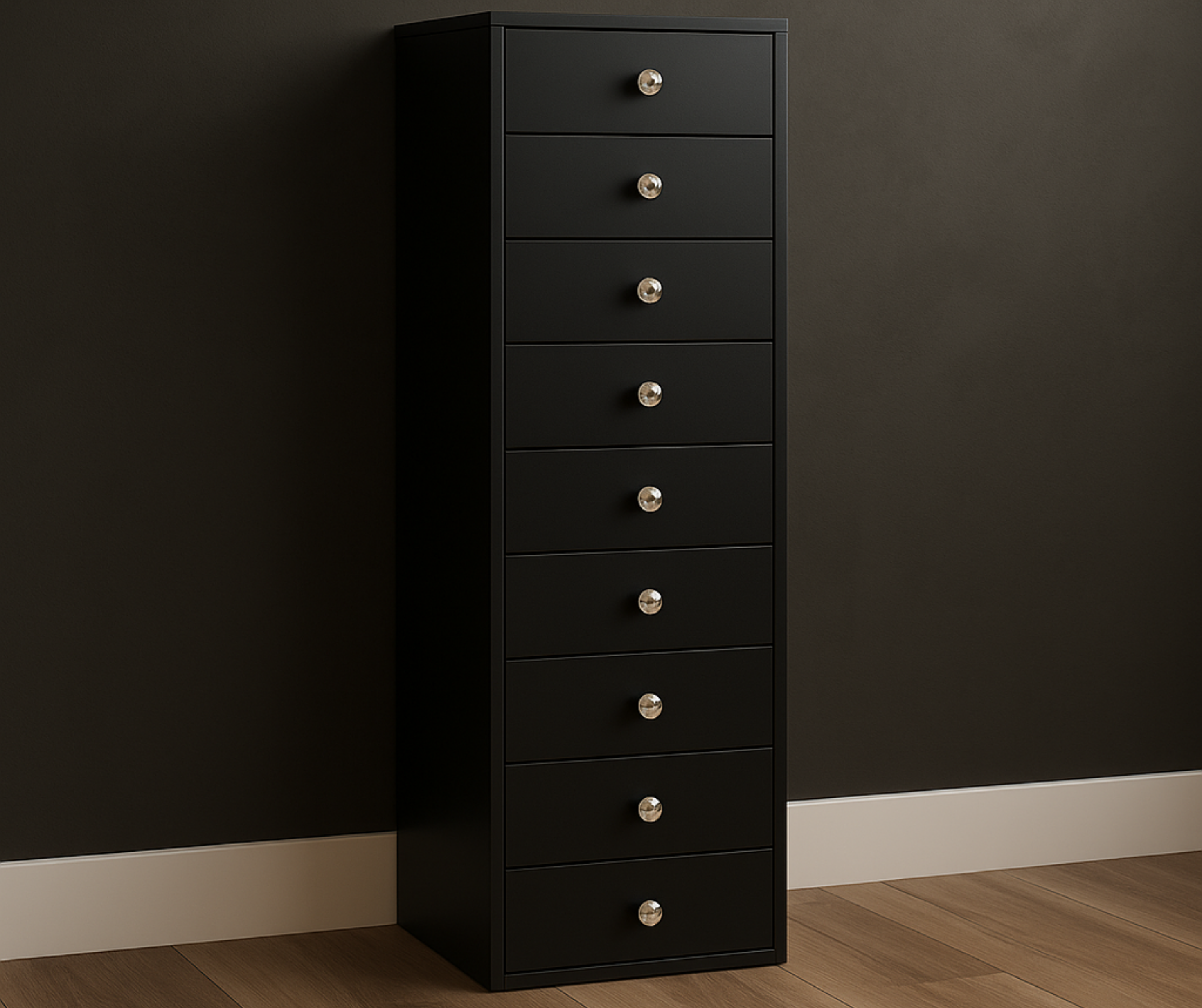 9-Drawer Storage Unit Black