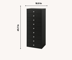 9-Drawer Storage Unit Black