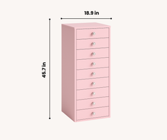 9-Drawer Storage Unit Pink
