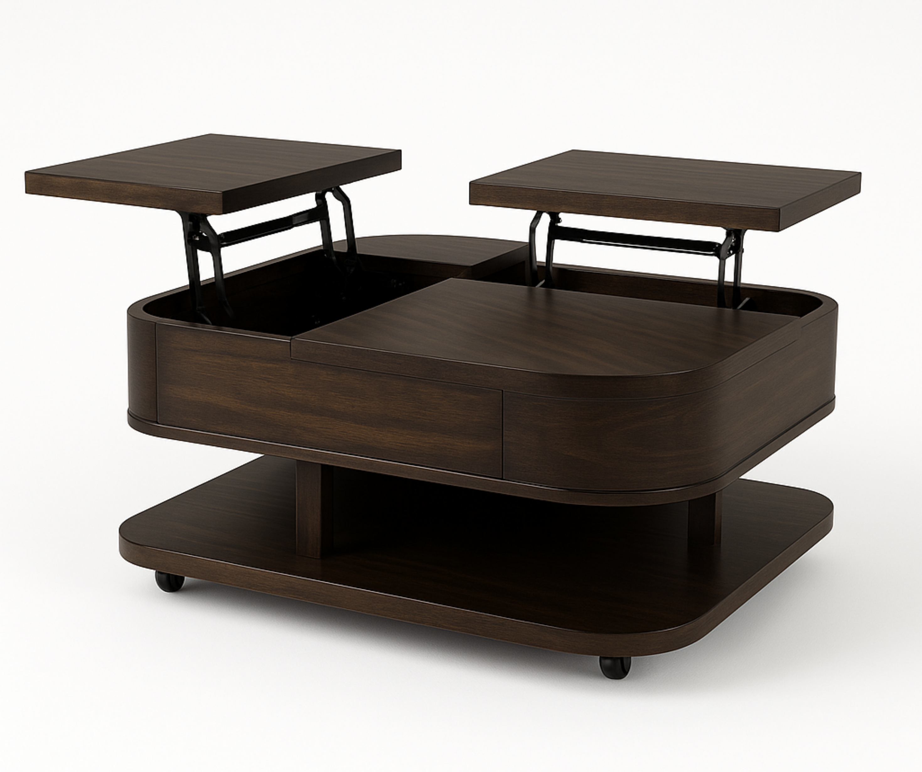 Brando Coffee Table – Dual Lift-Top Design with Hidden Storage & Casters