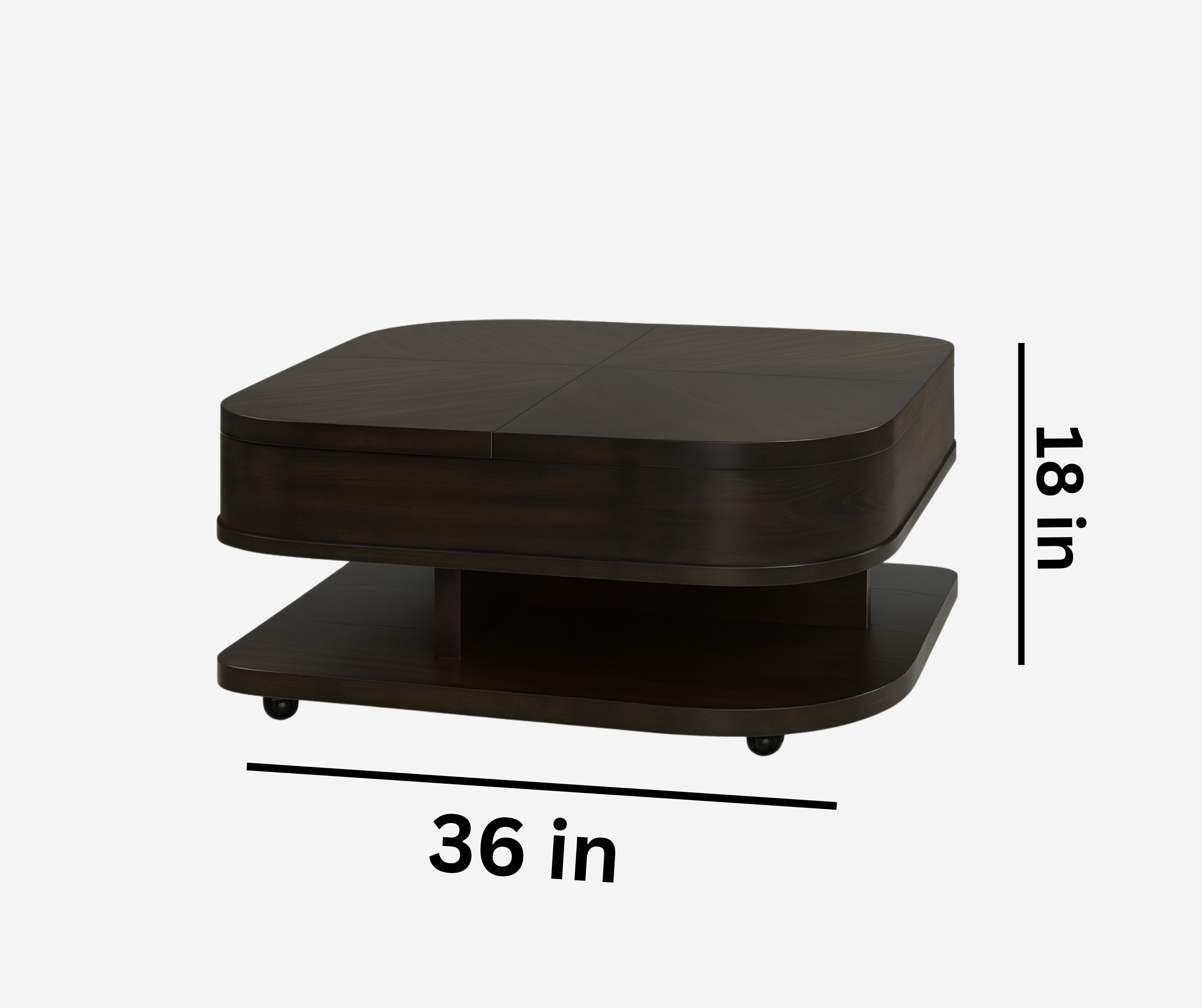 Brando Coffee Table – Dual Lift-Top Design with Hidden Storage & Casters