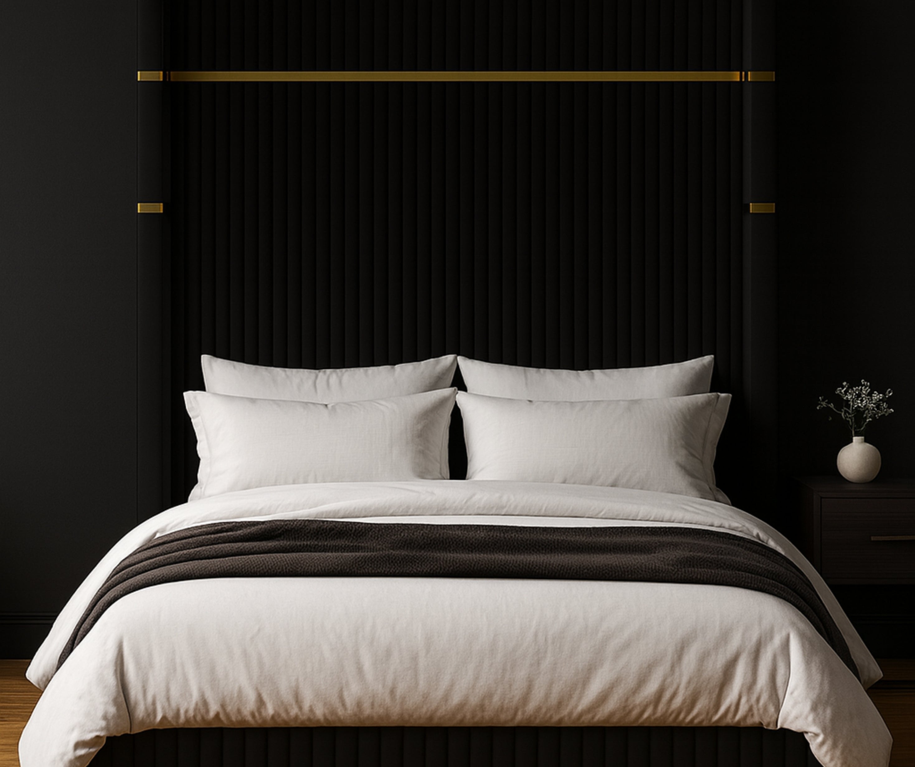 Corduroy Upholstered Bed Frame – Black