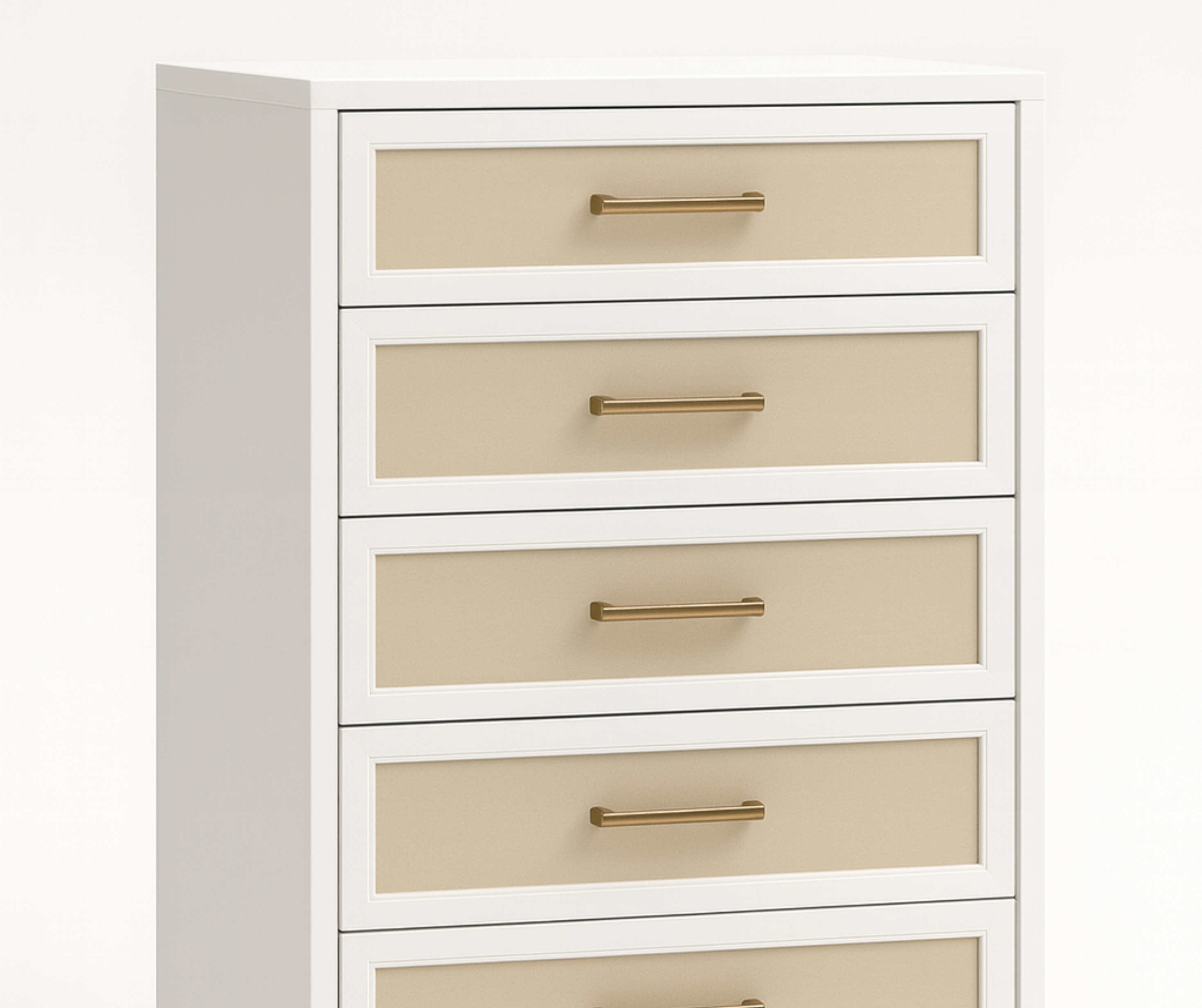 Flora 8-Piece Queen Bedroom Set – White Finish with Upholstered Headboard
