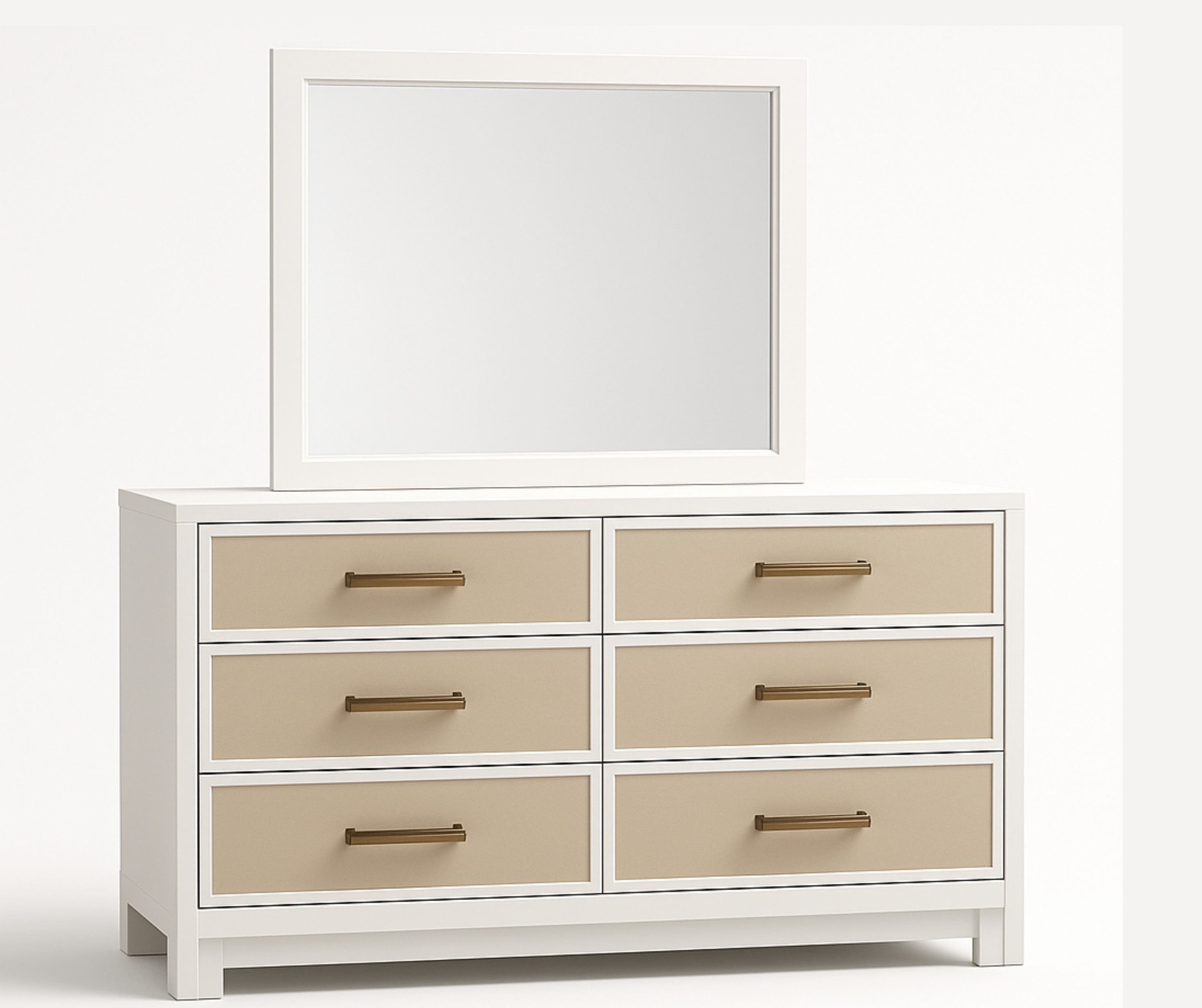 Flora 8-Piece Queen Bedroom Set – White Finish with Upholstered Headboard