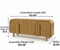 Lyaana Sideboard – Oak Wood Finish with Arch Detailing