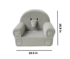 Kids Elephant Chair – Grey Plush Foam Chair