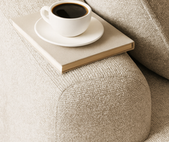 Modern Sculptural Sectional Sofa – Premium Fabric, High-Density Cushioning