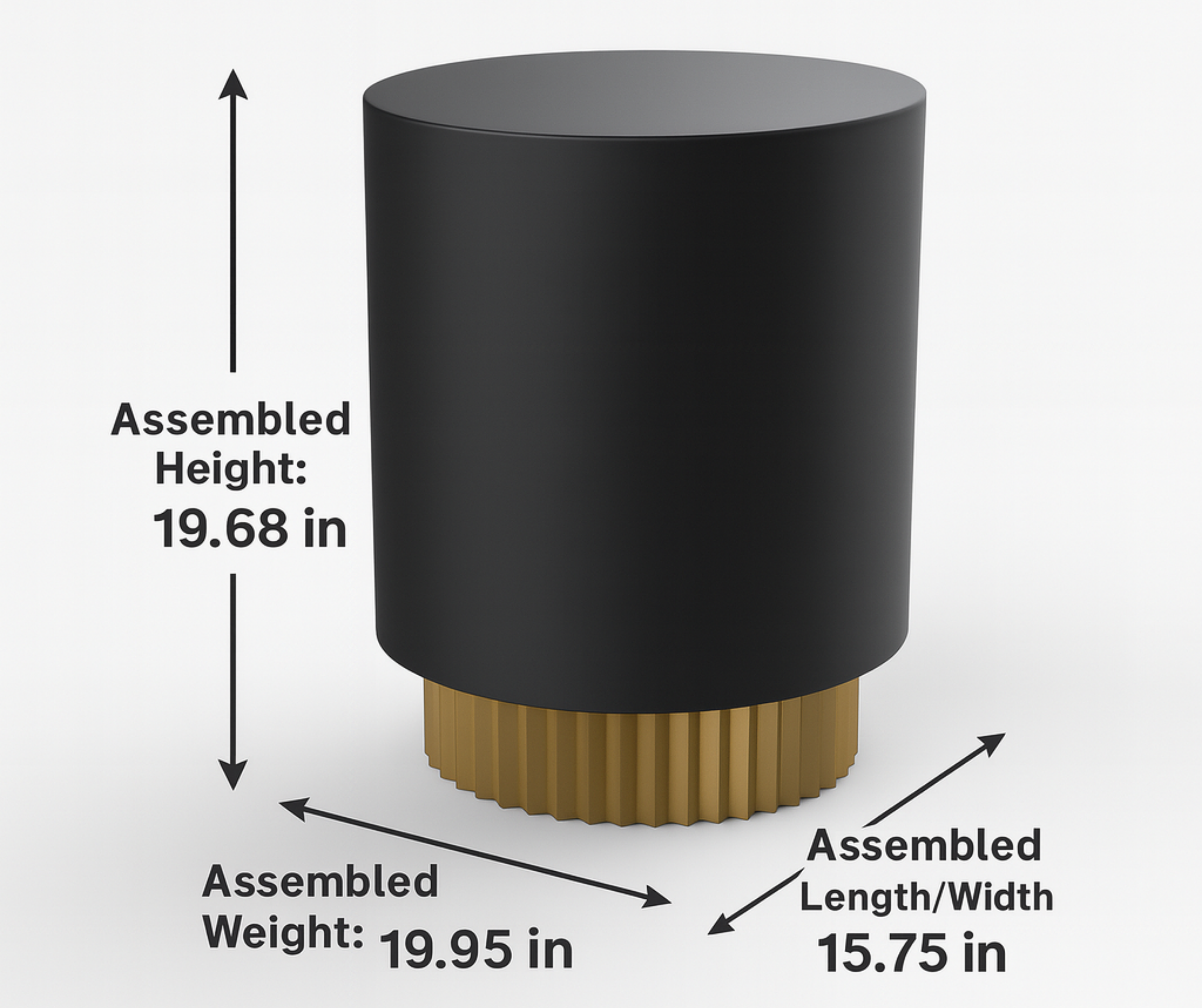 Byron Accent Table – Espresso & Gold Base