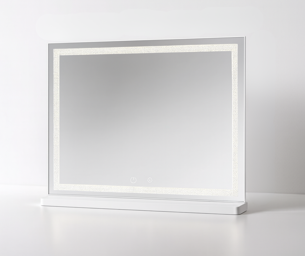 Crystal Light Strip Mirror with Bluetooth Speaker