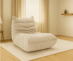 Solana Armless Chair – Beige | High-Resilience Foam & Premium Fabric
